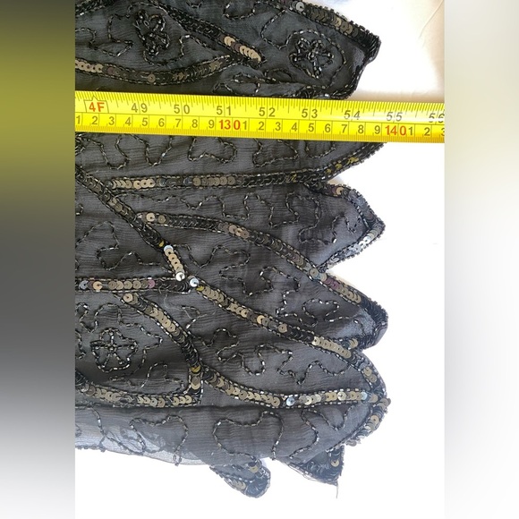 Vintage Stenay 100% Silk Beaded Sequin Long Gown Dress Evening Women’s Size 8 - Picture 13 of 15